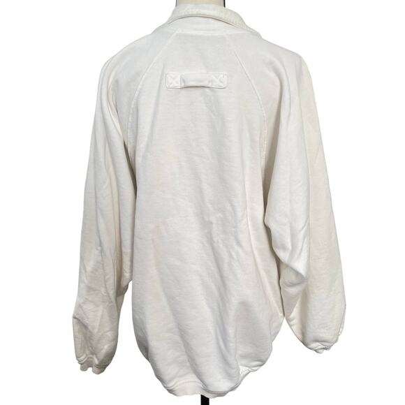 Vintage Y2K White Cotton Stuff Oversized Pullover Sweater Mens Large Button Up - Picture 5 of 10